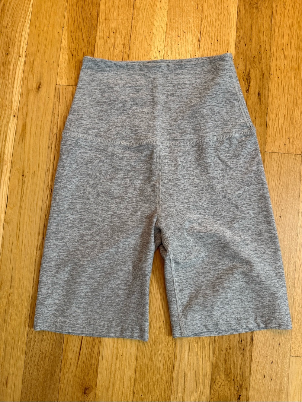 Beyond Yoga Heather Gray High-Rise Bike Shorts